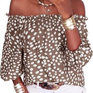 NWOT Floral Off-Shoulder Top - mauve